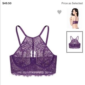 Halter lace long line bra.
